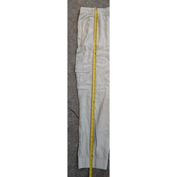 St Johns Bay Mens Cargo Pants XXL Linen/Rayon Blend Beige With Drawstring Waist - Picture 4 of 7